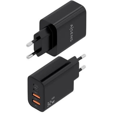 Aisens Cargador GaN 32W con 2xUSB-C y 2xUSB-A Negro Aisens Cargador GaN 32W con 2xUSB-C y 2xUSB-A Negro